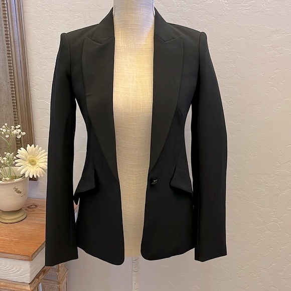 🆕 L’AGENCE Chamberlain Black Blazer- Size 00 - Picture 7 of 13